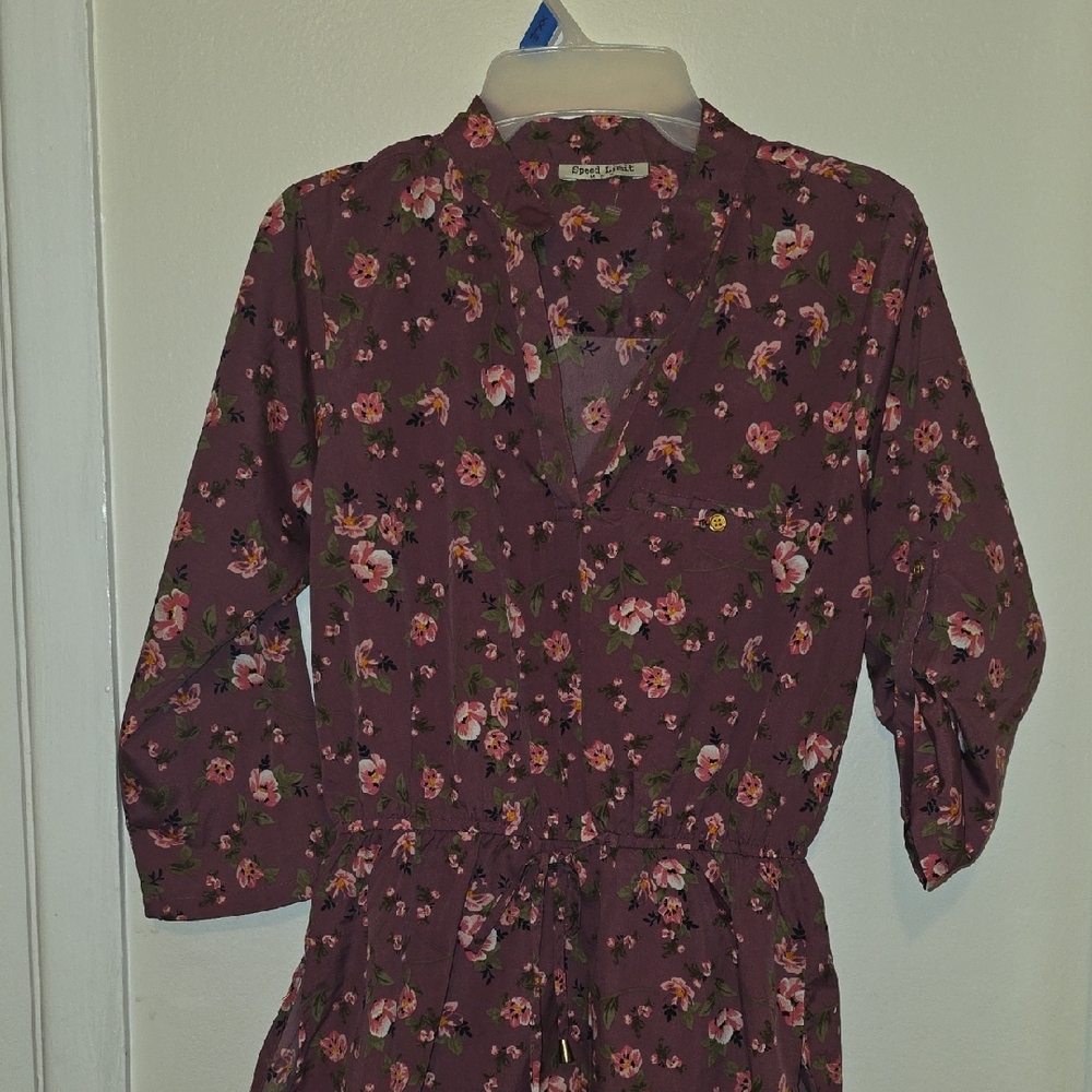 Speed Limit 98 Floral Blouse in Purple and Pink
